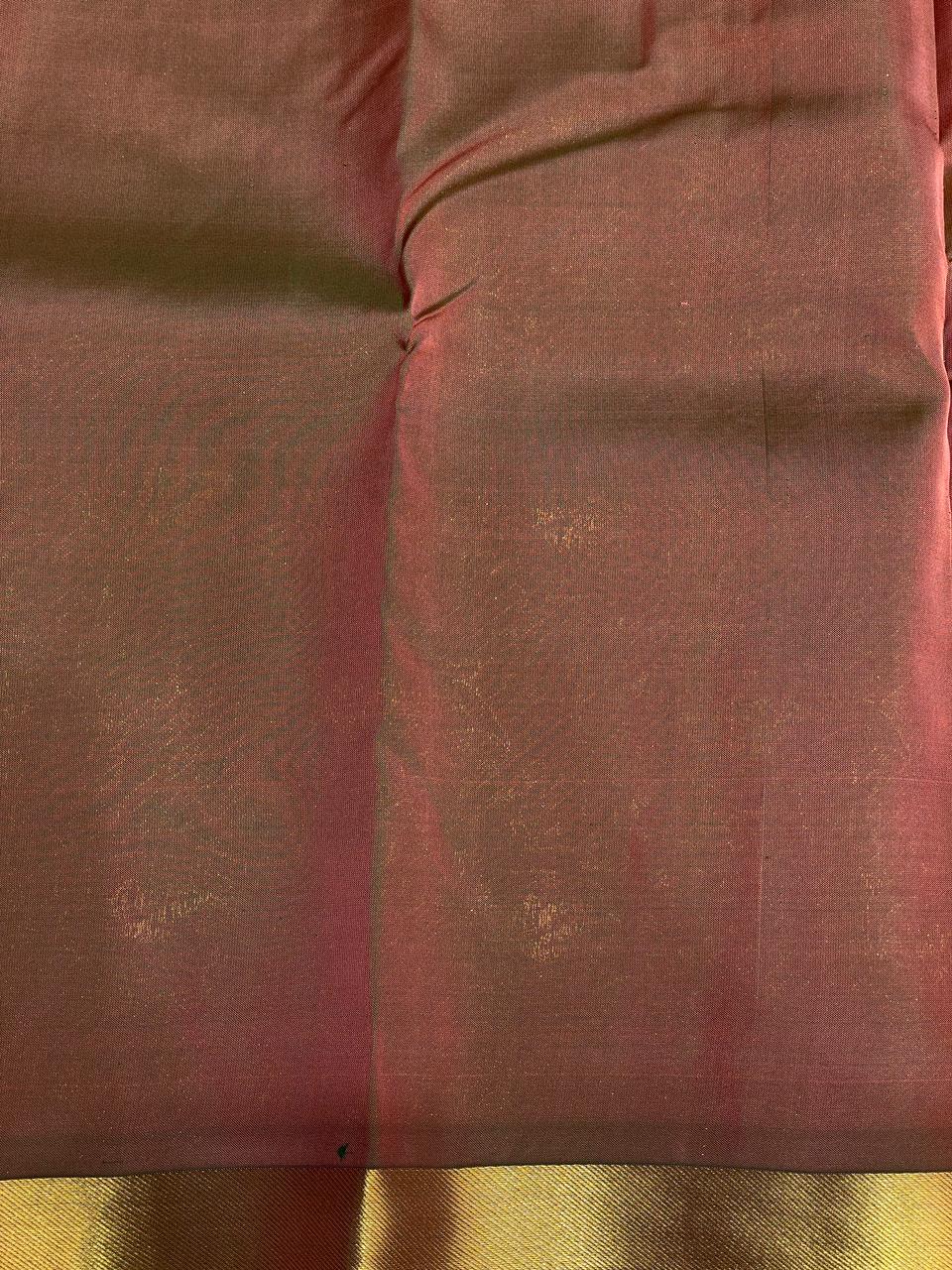 Peach pure Kanchipuram soft Silk saree - PPSILK27