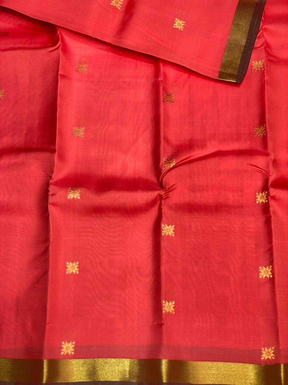 Peach pure Kanchipuram soft Silk saree - PPSILK27