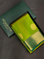 Parrot green and blue pure soft Kanchipuram Silk saree - PPSILK41