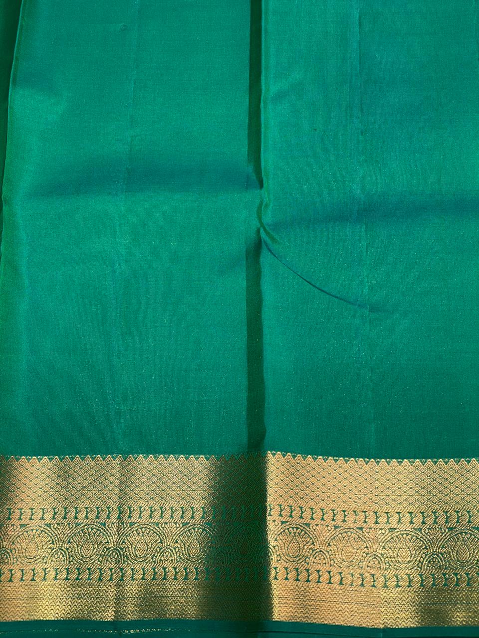 Parrot green and blue pure soft Kanchipuram Silk saree - PPSILK41