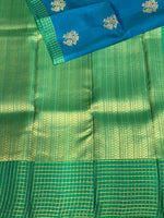Blue and green pure soft Kanchipuram Silk saree - PPSILK44