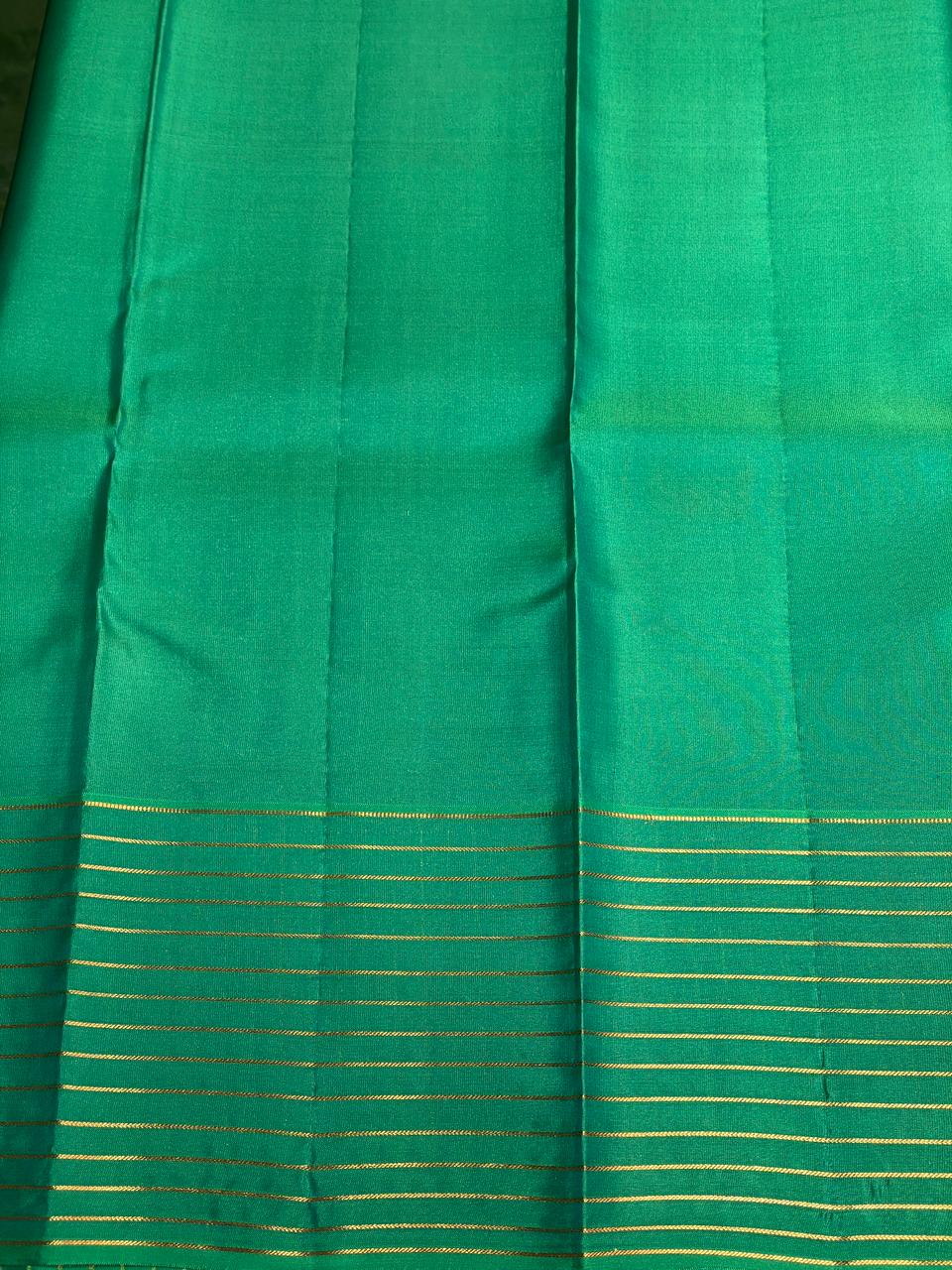 Blue and green pure soft Kanchipuram Silk saree - PPSILK44