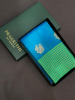 Blue and green pure soft Kanchipuram Silk saree - PPSILK44