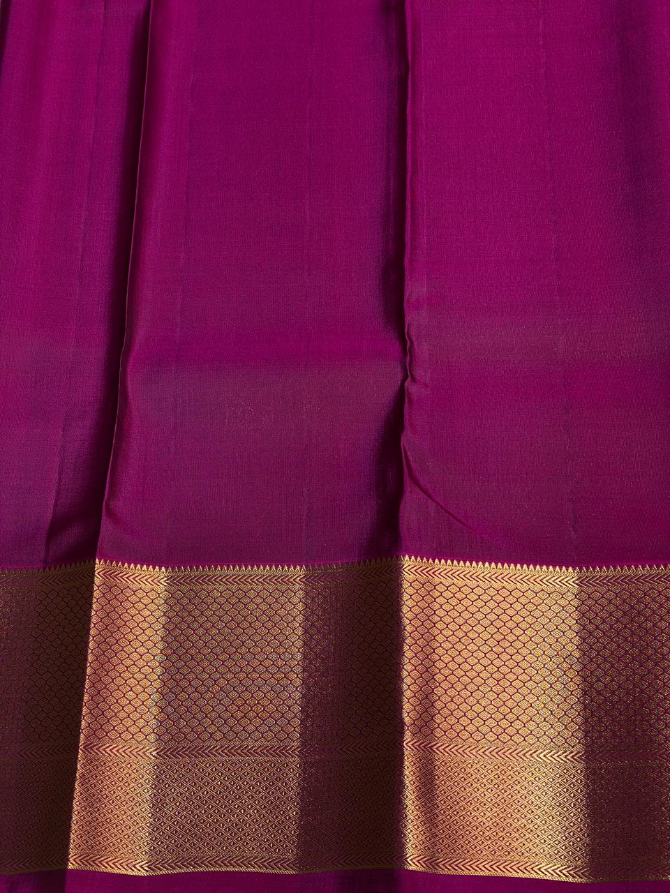 Green and purple pure soft Kanchipuram Silk saree - PPSILK45
