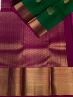 Green and purple pure soft Kanchipuram Silk saree - PPSILK45