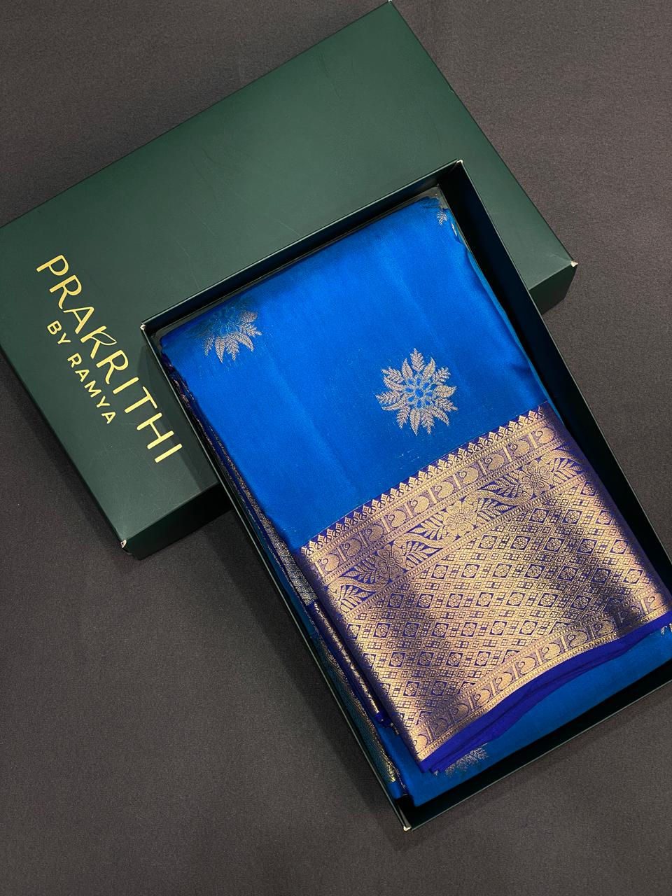 Blue pure soft Kanchipuram Silk saree - PPSILK48