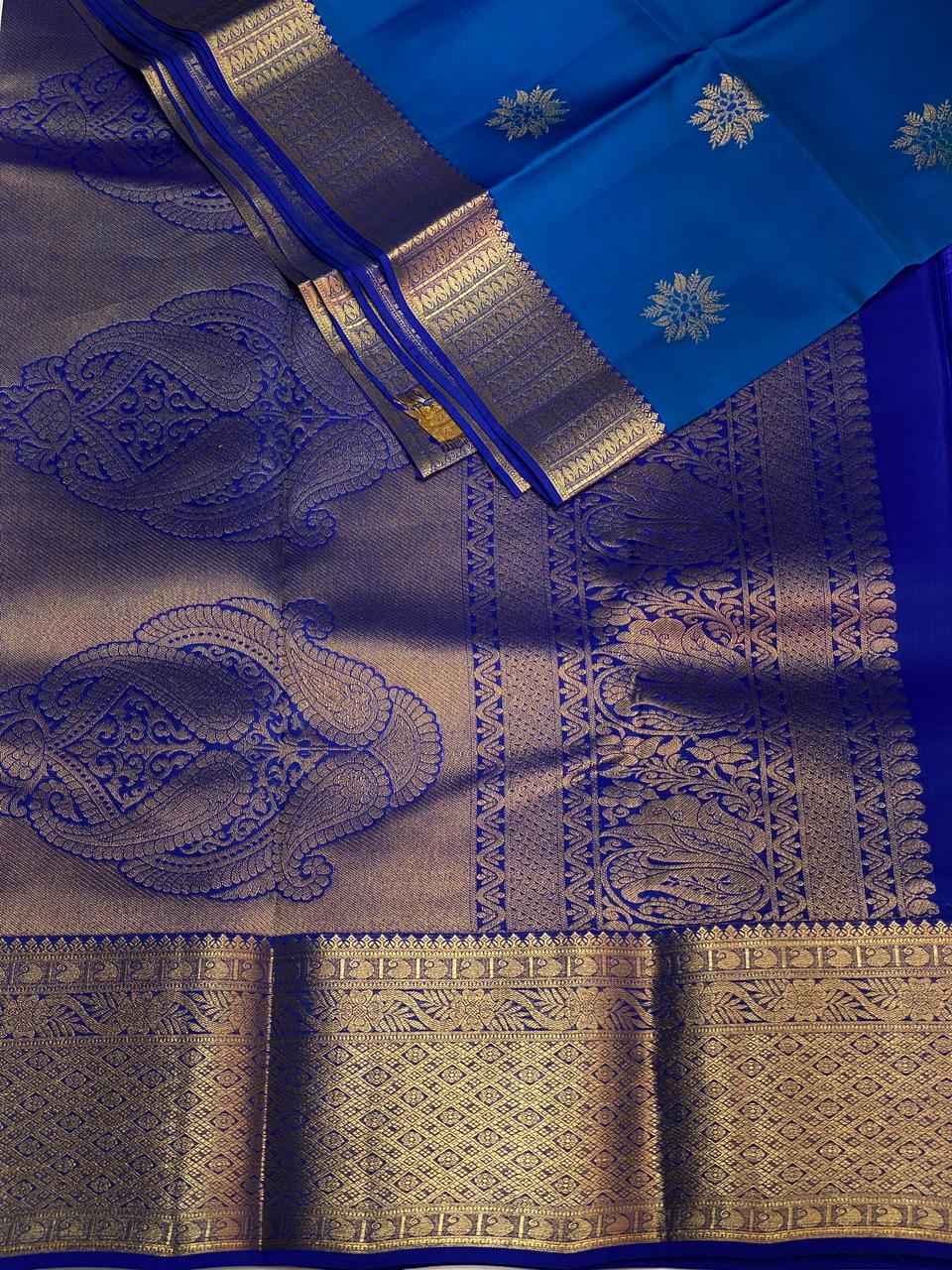Blue pure soft Kanchipuram Silk saree - PPSILK48
