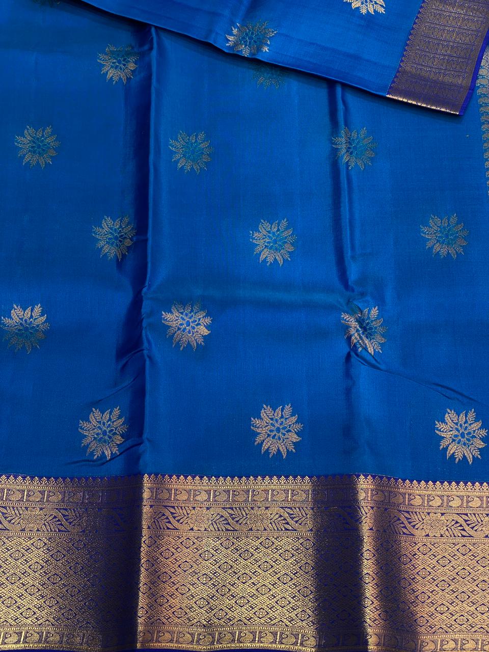 Blue pure soft Kanchipuram Silk saree - PPSILK48