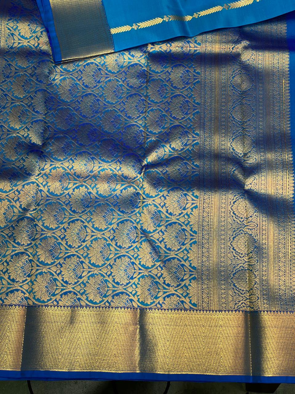 Blue pure soft Kanchipuram Silk saree - PPSILK49