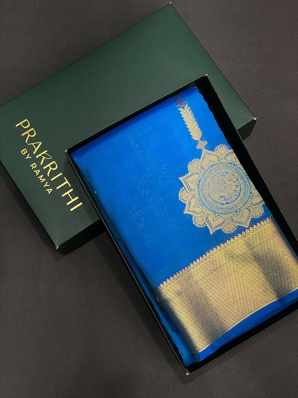 Blue pure soft Kanchipuram Silk saree - PPSILK49