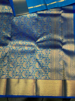 Blue pure soft Kanchipuram Silk saree - PPSILK49
