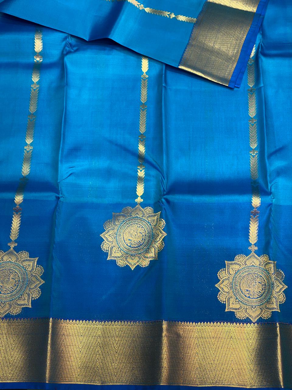 Blue pure soft Kanchipuram Silk saree - PPSILK49