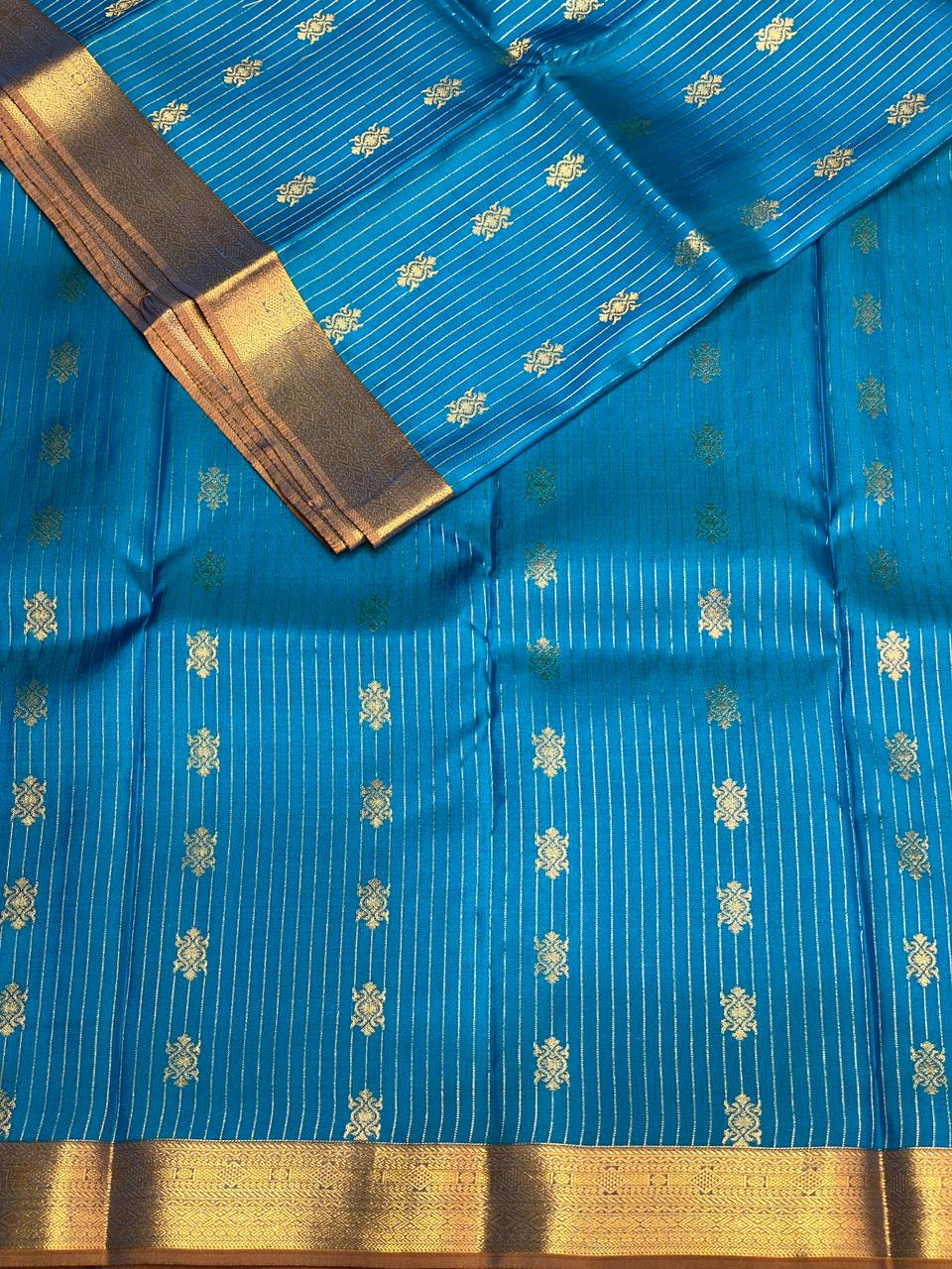 Blue pure soft Kanchipuram Silk saree - PPSILK50