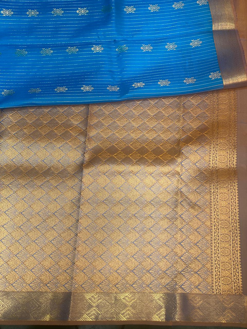 Blue pure soft Kanchipuram Silk saree - PPSILK50