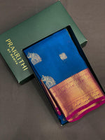 Blueand purple pure soft Kanchipuram Silk saree - PPSILK52