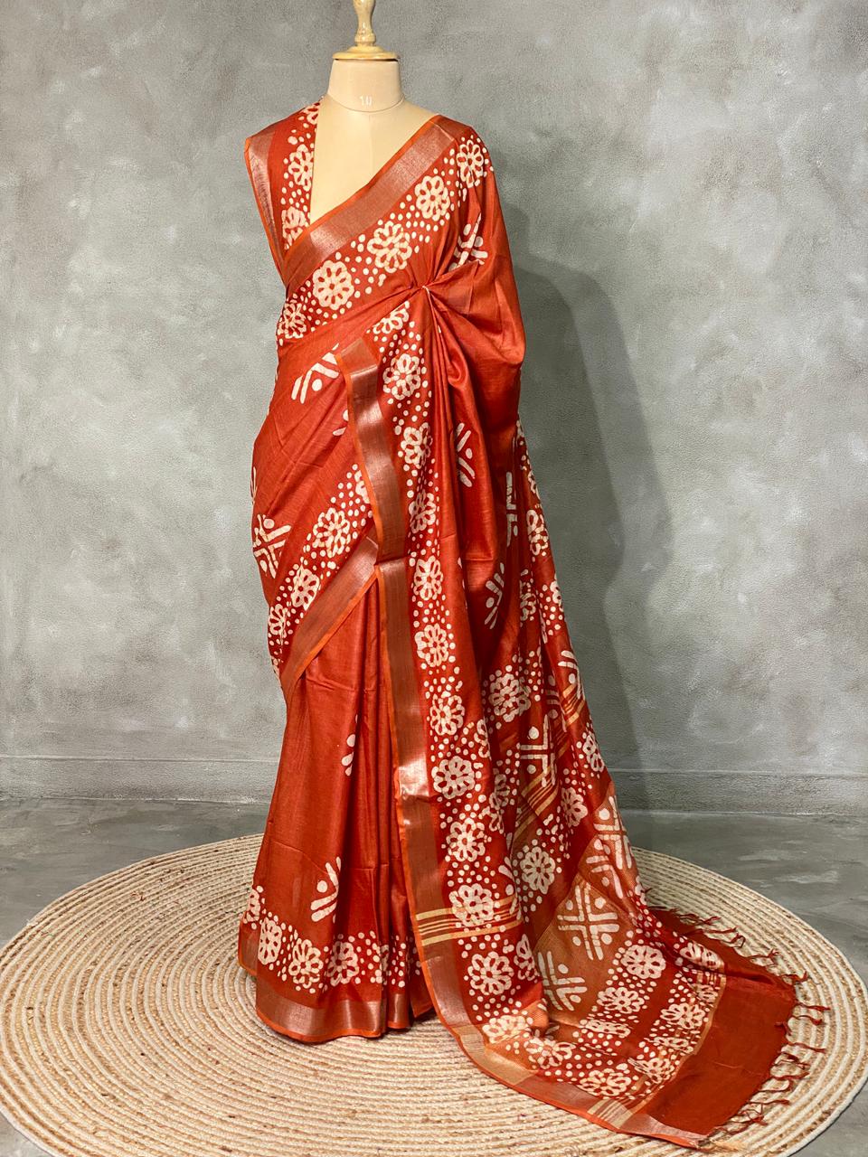 Soft semi tusser saree - PST1