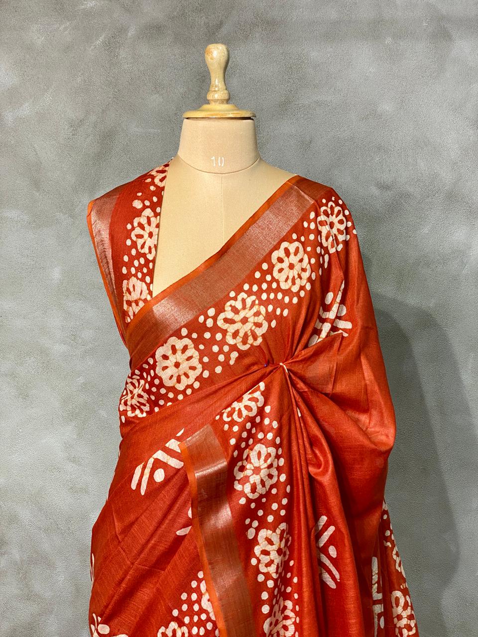 Soft semi tusser saree - PST1
