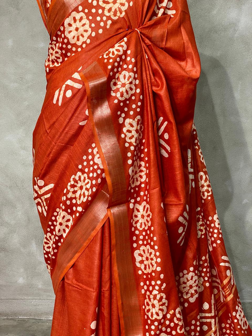 Soft semi tusser saree - PST1