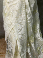 Cotton jamdani saree in beige- PSCJ15