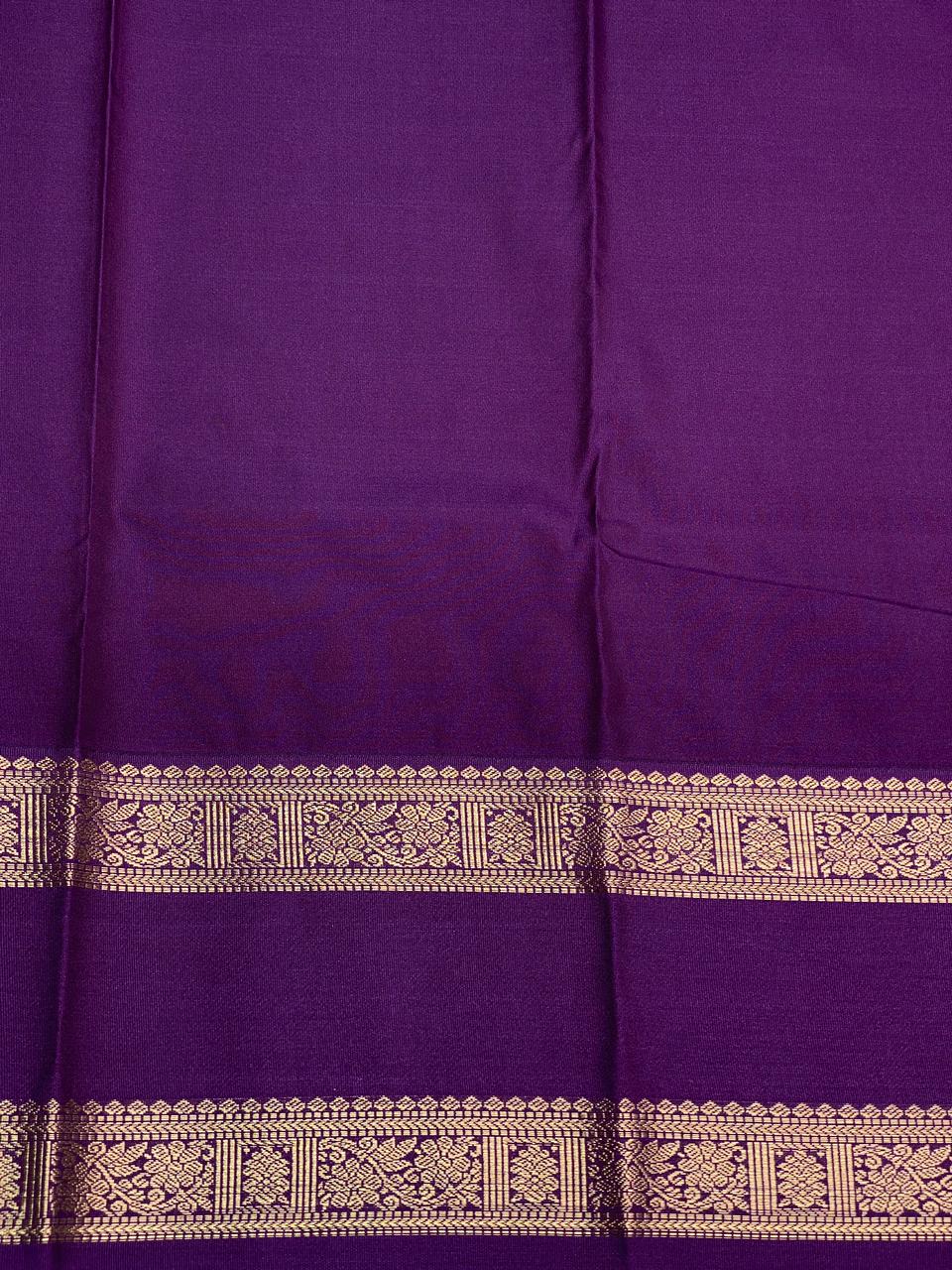Rust orange and Violet silk saree- PSSR8