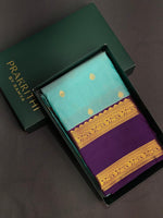 Ocean blue and Violet silk saree- PSSR9