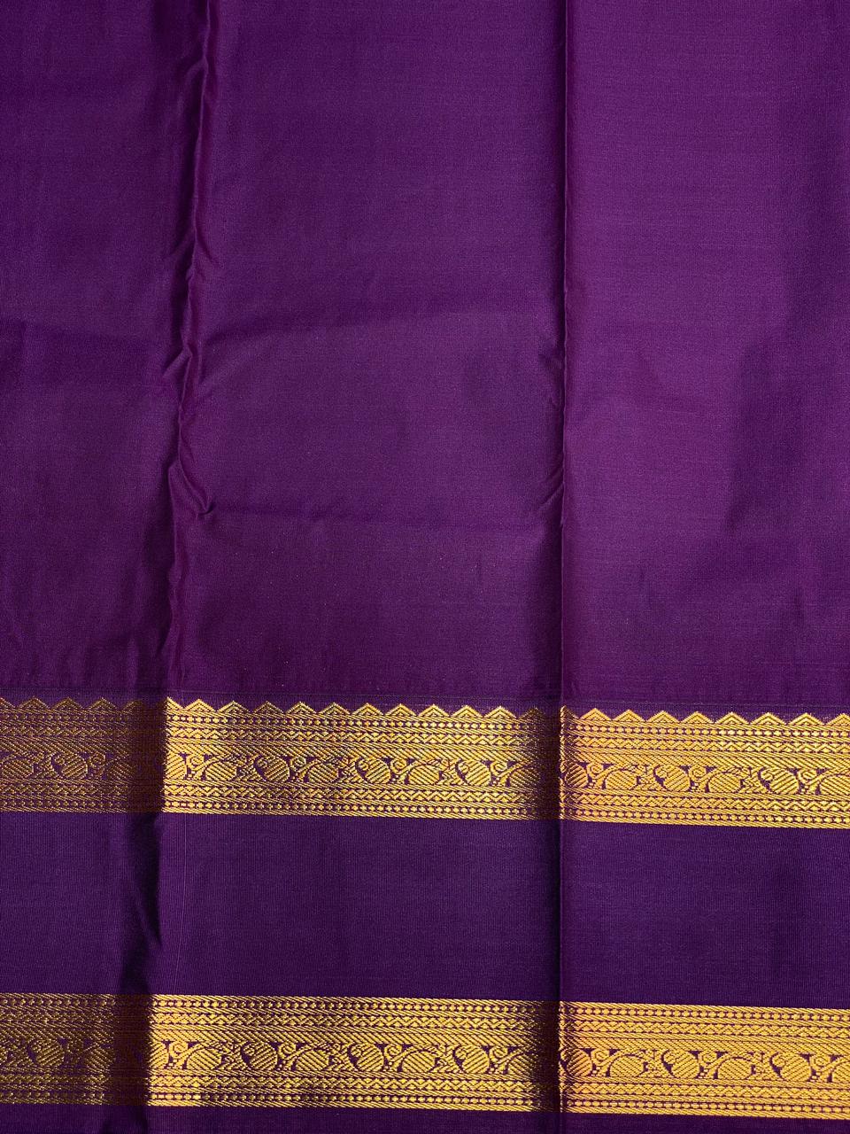 Ocean blue and Violet silk saree- PSSR9