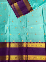 Ocean blue and Violet silk saree- PSSR9