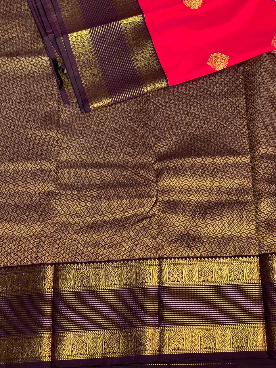Magenta and Violet silk saree- PSSR12