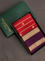 Maroon and Violet silk saree- PSSR13