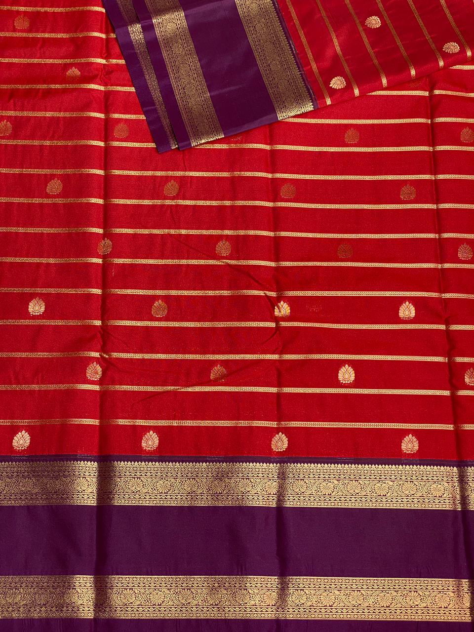 Maroon and Violet silk saree- PSSR13