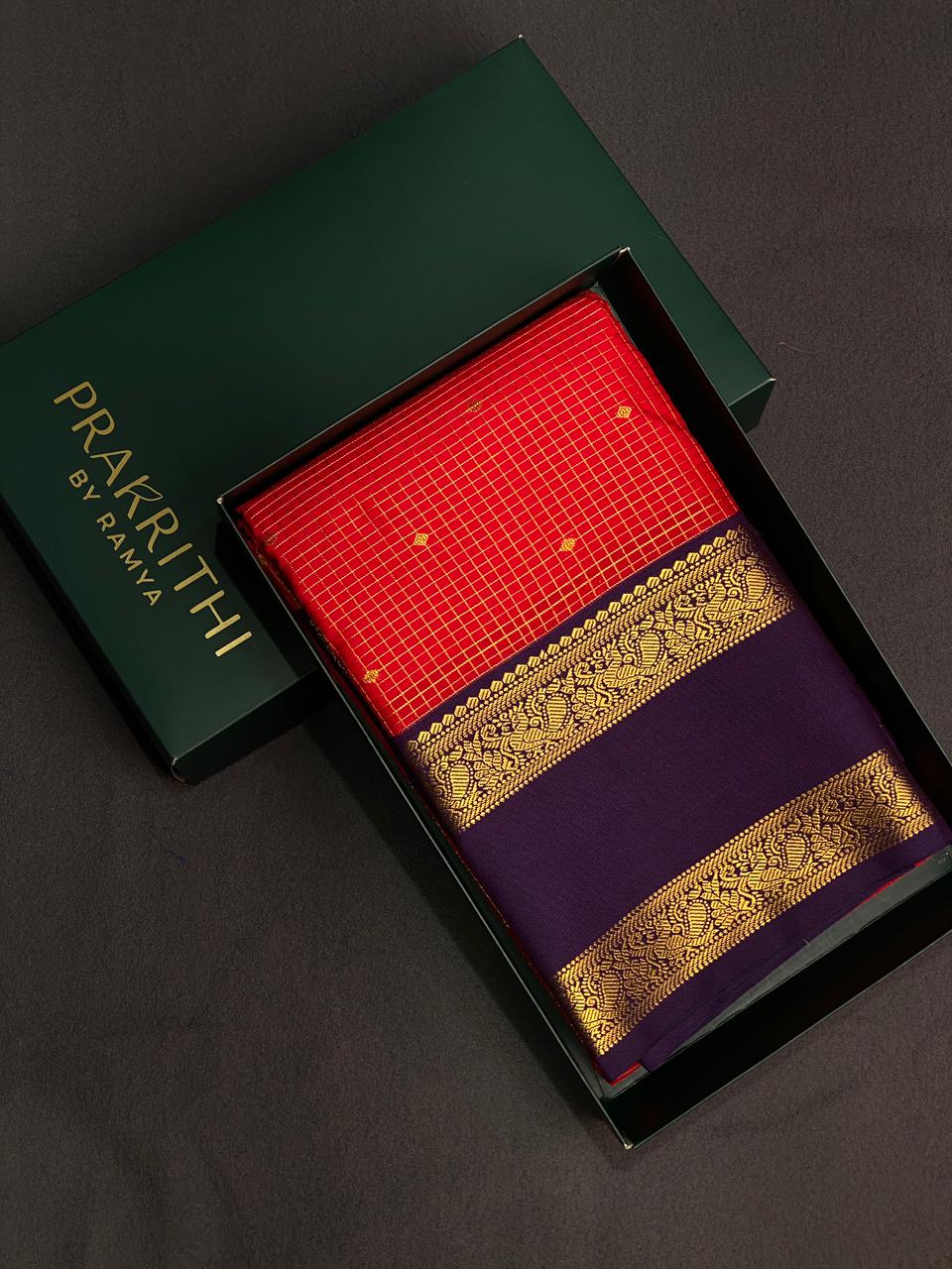 Red silk saree- PSSR2