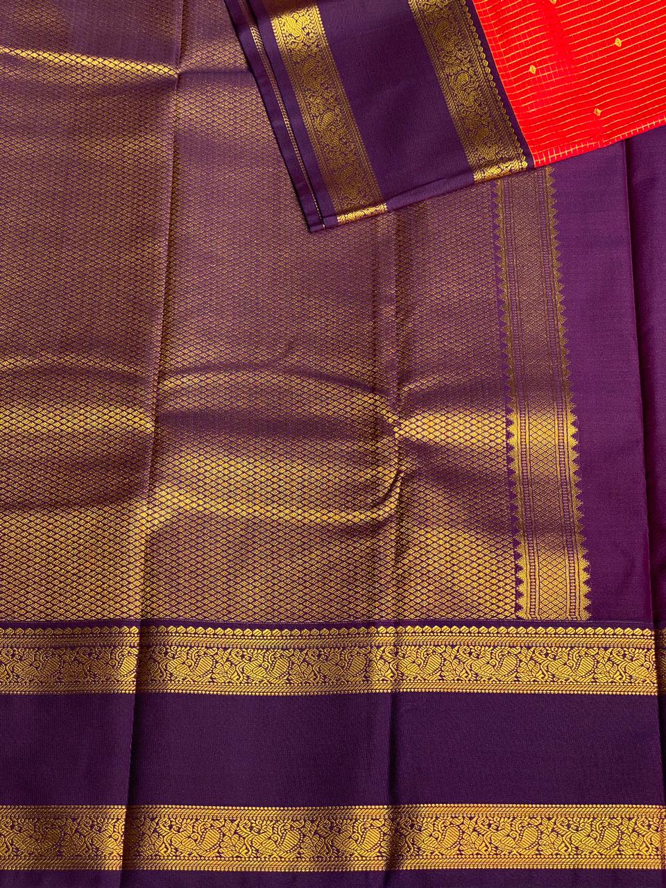 Red silk saree- PSSR2