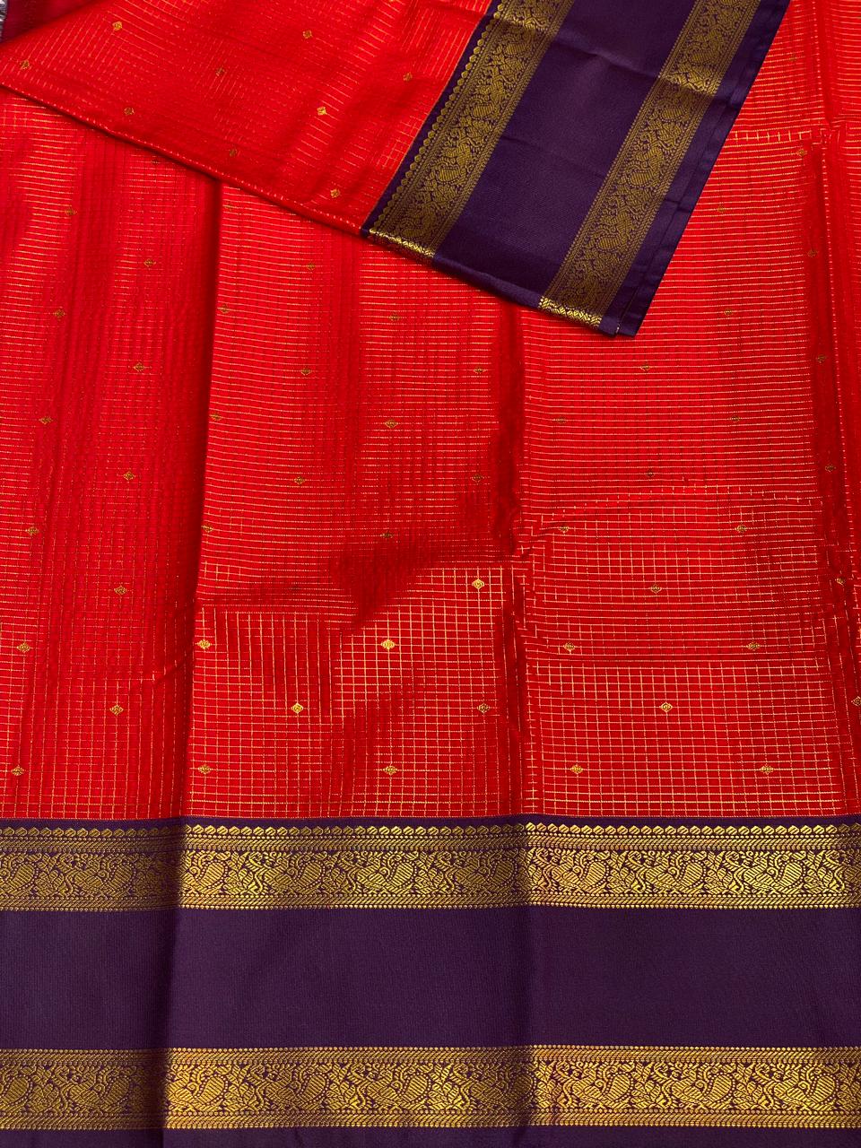 Red silk saree- PSSR2
