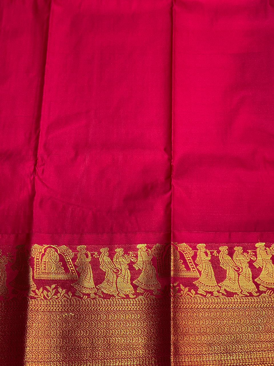 brown and magenta silk saree- PSSR15