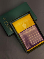 Yellow and violet silk saree- PSSR16C