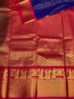 Blue and magenta silk saree- PSSR20