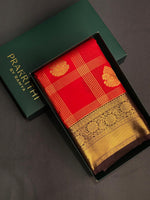 Redand coffee brown silk saree- PSSR3