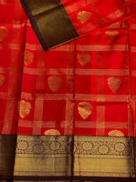 Redand coffee brown silk saree- PSSR3
