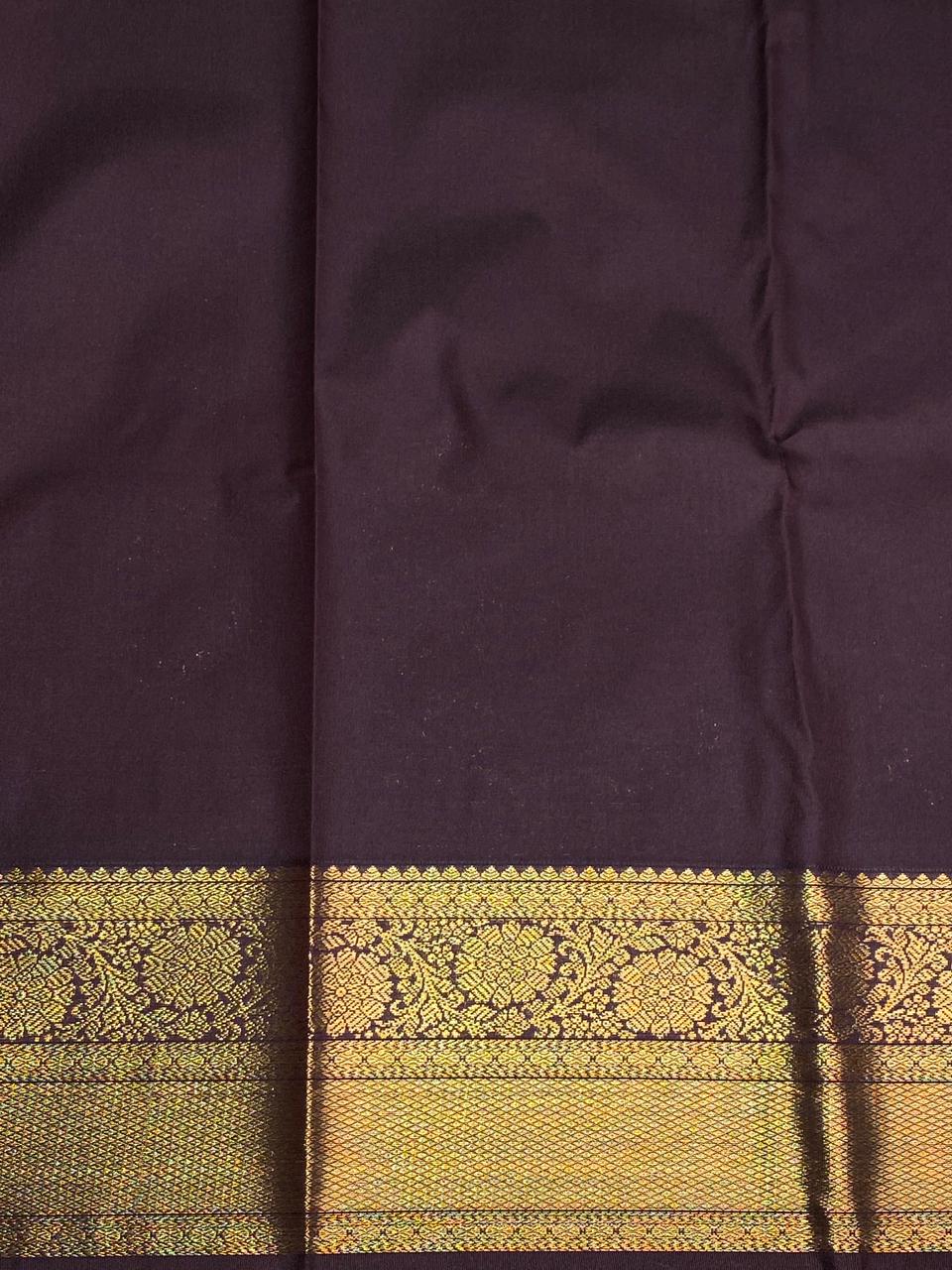 Redand coffee brown silk saree- PSSR3