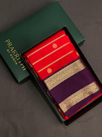 Redand violet silk saree- PSSR4