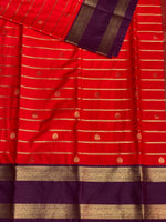 Redand violet silk saree- PSSR4