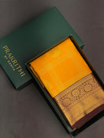 Yellow and Brown silk saree- PSSR18