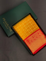 Yellow and red silk saree- PSSR19
