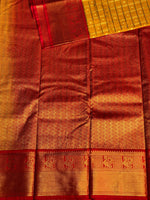 Yellow and red silk saree- PSSR19
