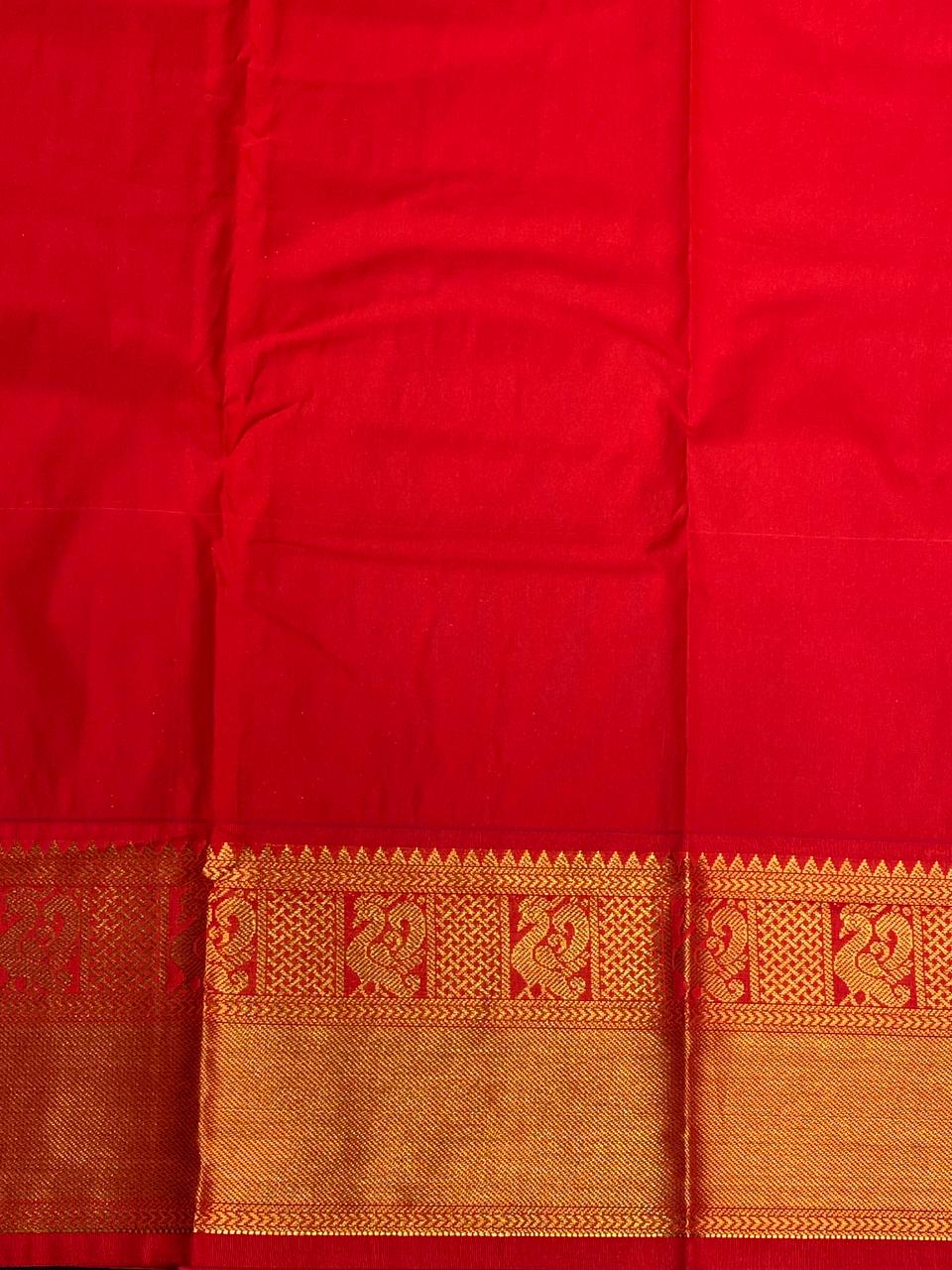 Yellow and red silk saree- PSSR19