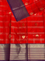 Redand violet silk saree- PSSR6