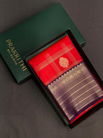 Redand violet silk saree- PSSR6