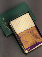 Sandal and violet silk saree- PSSR25