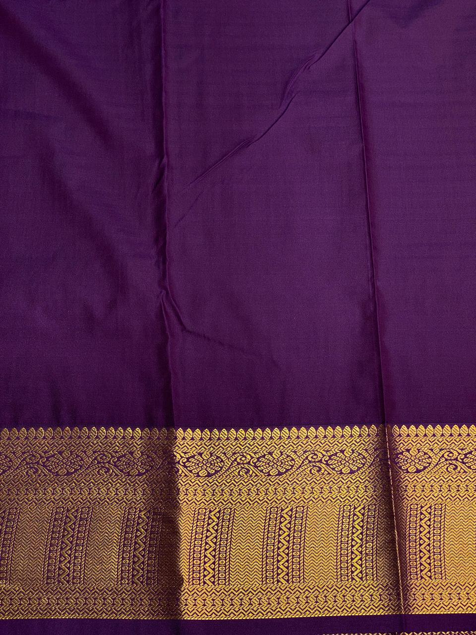 Sandal and violet silk saree- PSSR25