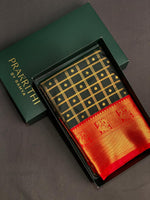 bottle green and red silk saree- PSSR21